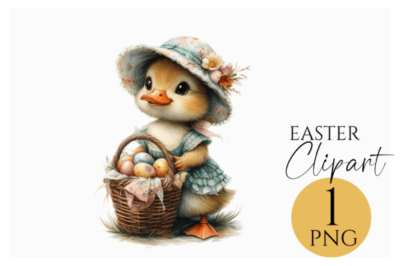 Download Vintage Easter Duck Clipart PNG Download - Premium Resources