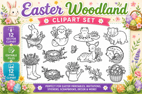 Download Easter Woodland Digital Clipart PNG - Premium Resources